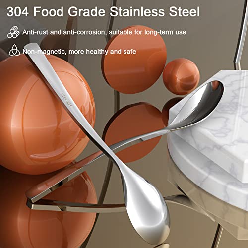 GLAMFIELDS Coffee Spoons,4-Piece GLAMFIELDS Teaspoons with a Long Handle, 6.1"Demitasse Espresso Spoons Set Food Grade Stainless Steel Small Serving Spoons for Dessert - Image 3