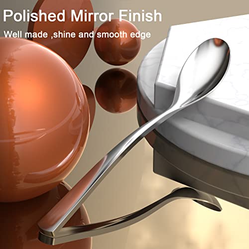 GLAMFIELDS Coffee Spoons,4-Piece GLAMFIELDS Teaspoons with a Long Handle, 6.1"Demitasse Espresso Spoons Set Food Grade Stainless Steel Small Serving Spoons for Dessert - Image 4
