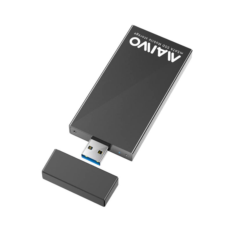 MAIWO mSATA to USB 3.0 Adapter, mSATA SSD Enclosure Reader, 30x30 30x50 Mini SATA Hard Drive Case, 2TB Capacity, Aluminum, No Cable Required - Image 1