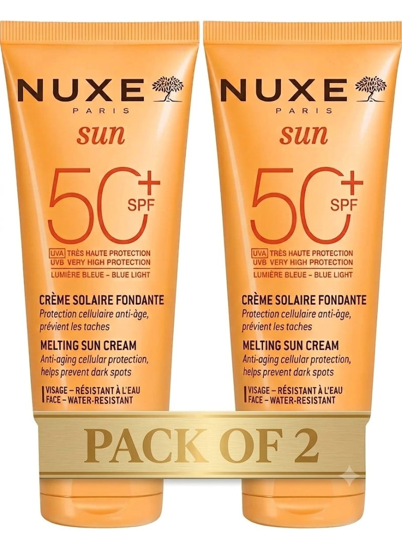 Nuxe Sun Melting Sun Cream Face SPF50 50ml (Pack of 2) - Image 1