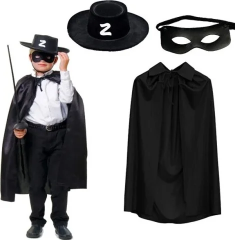 Ttt Zorro Cape Hat and Mask Set Kids Size