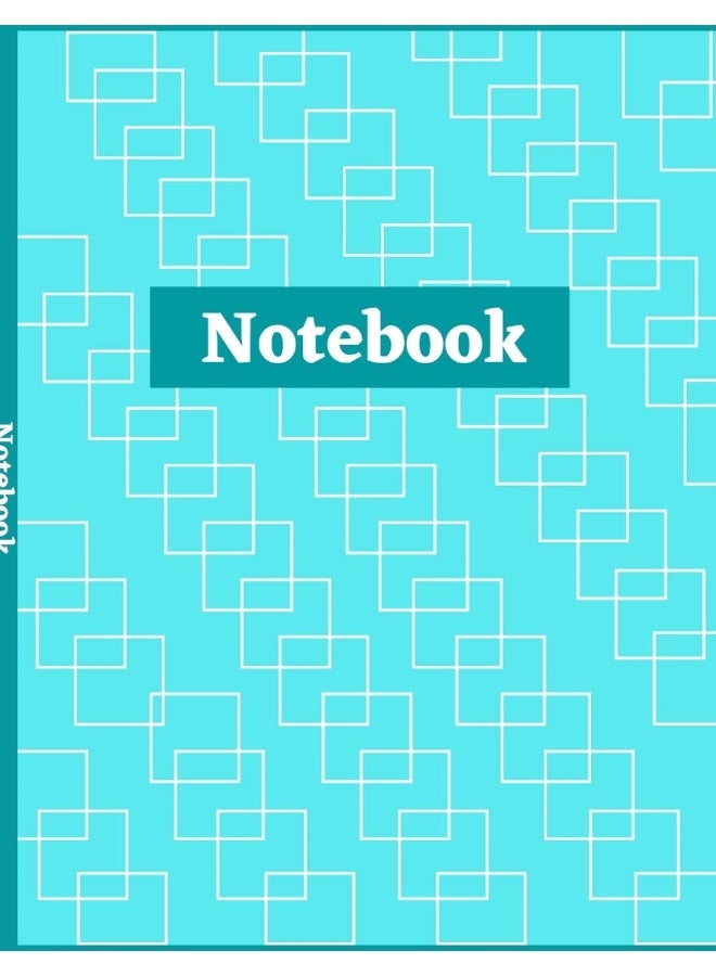 Notebook: Square-Connect Print Design Composition Notebook - College Ruled 100 Pages - Large Size 8.5 x 11  - Image 1