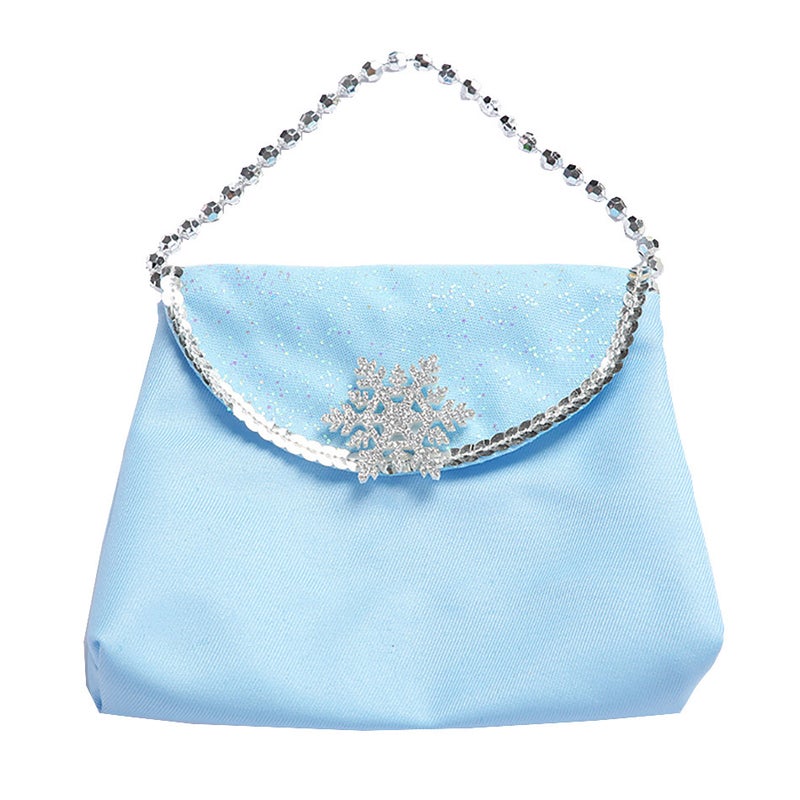 Frozen Elsa Princess Dress Long Sleeve for Girls Blue snowflake bag