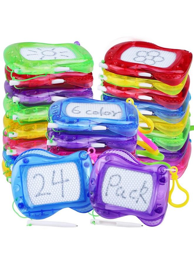 Elcoho 24 Pieces Mini Magnetic Drawing Board Magnetic Doodle Board With Pen Keychains Erasable Sketch And Painting Pad For Birthday Party Favor Classroom Supply - Image 1