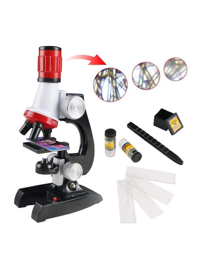 Lukzer Lukzer Science Kits with Slides Educational Beginner Microscope Kit with LED 100X 400X and 1200X Magnification for Kids Students  - Image 1