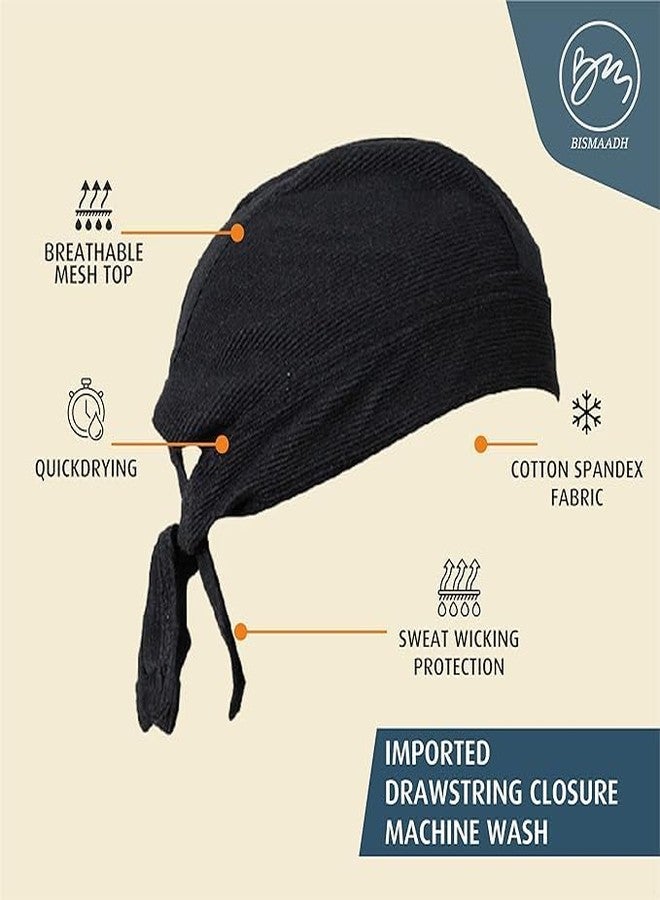 BISMAADH 5 Pack Head Wrap Skull Cap for Men & Women - Sweat Wicking Hemet Liner Beanie Bandana Fishing Outdoor Activity Multicolour - Image 3