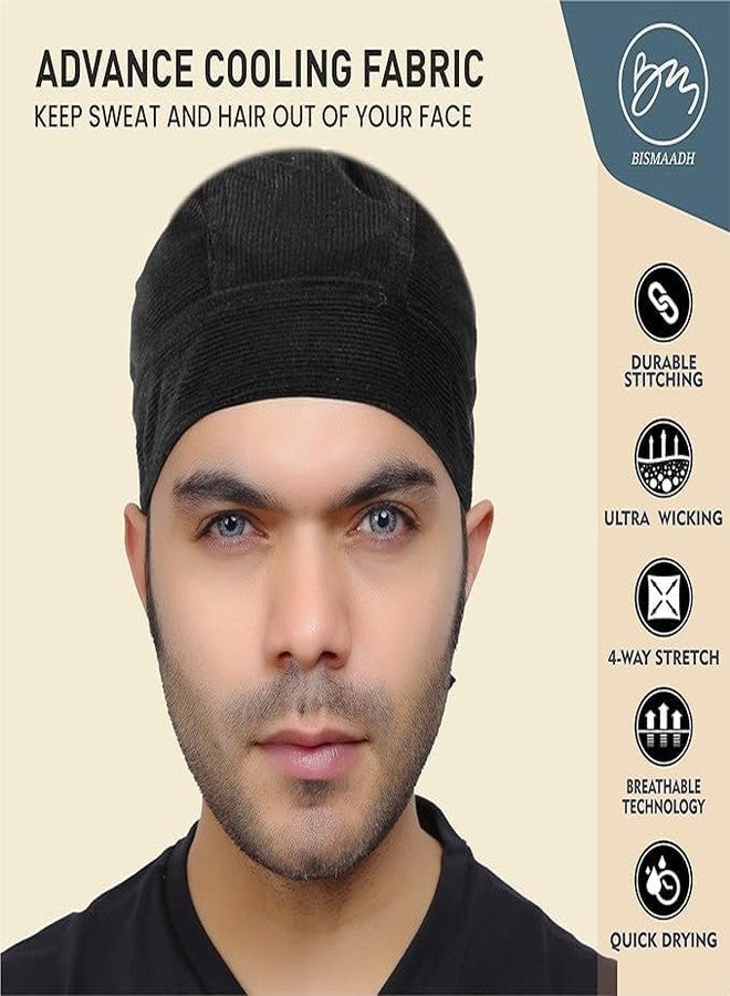 BISMAADH 5 Pack Head Wrap Skull Cap for Men & Women - Sweat Wicking Hemet Liner Beanie Bandana Fishing Outdoor Activity Multicolour - Image 2