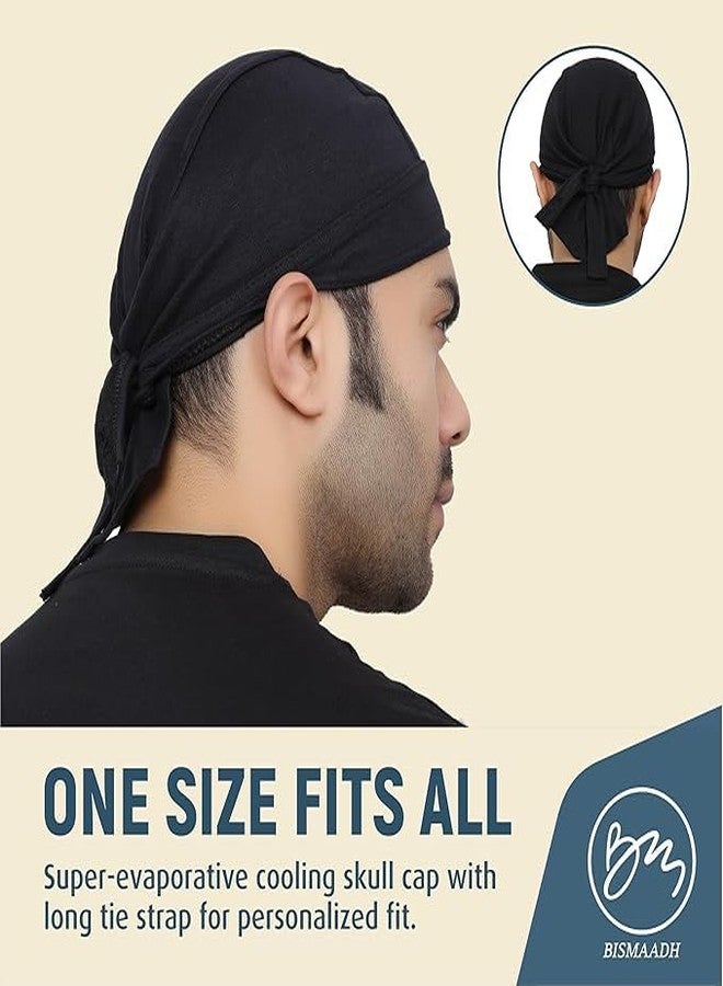 BISMAADH 5 Pack Head Wrap Skull Cap for Men & Women - Sweat Wicking Hemet Liner Beanie Bandana Fishing Outdoor Activity Multicolour - Image 4