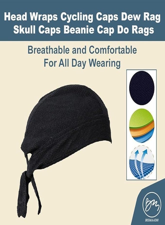 BISMAADH 5 Pack Head Wrap Skull Cap for Men & Women - Sweat Wicking Hemet Liner Beanie Bandana Fishing Outdoor Activity Multicolour - Image 5
