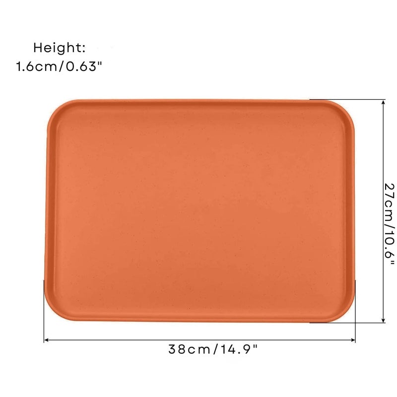 Vortipu 38CM Large Serving Trays - Durable, BPA-Free & Perfect for Restaurants, Cafeterias & Home Use (Multi, Pack of 6) - Image 2