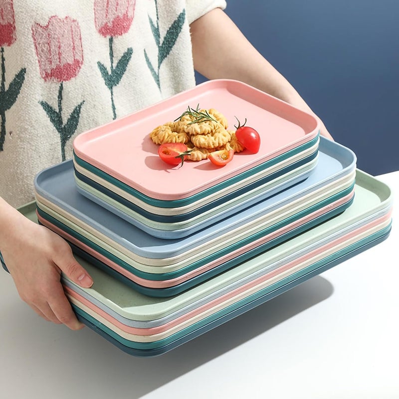 Vortipu 38CM Large Serving Trays - Durable, BPA-Free & Perfect for Restaurants, Cafeterias & Home Use (Multi, Pack of 6) - Image 4