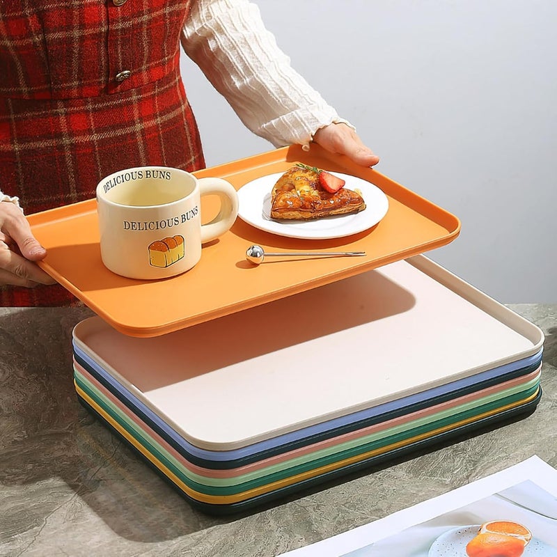 Vortipu 38CM Large Serving Trays - Durable, BPA-Free & Perfect for Restaurants, Cafeterias & Home Use (Multi, Pack of 6) - Image 3