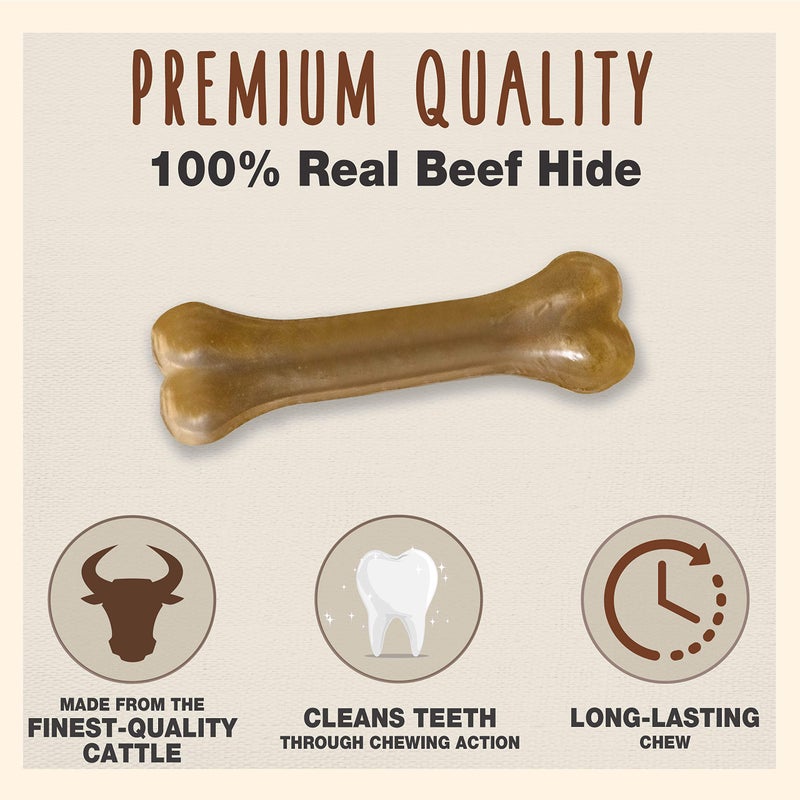 Cadet Premium Grade Pressed Beef Hide Bones, Long Lasting Rawhide Dog Chews, 6.5 Inch (12 Count) - Image 2