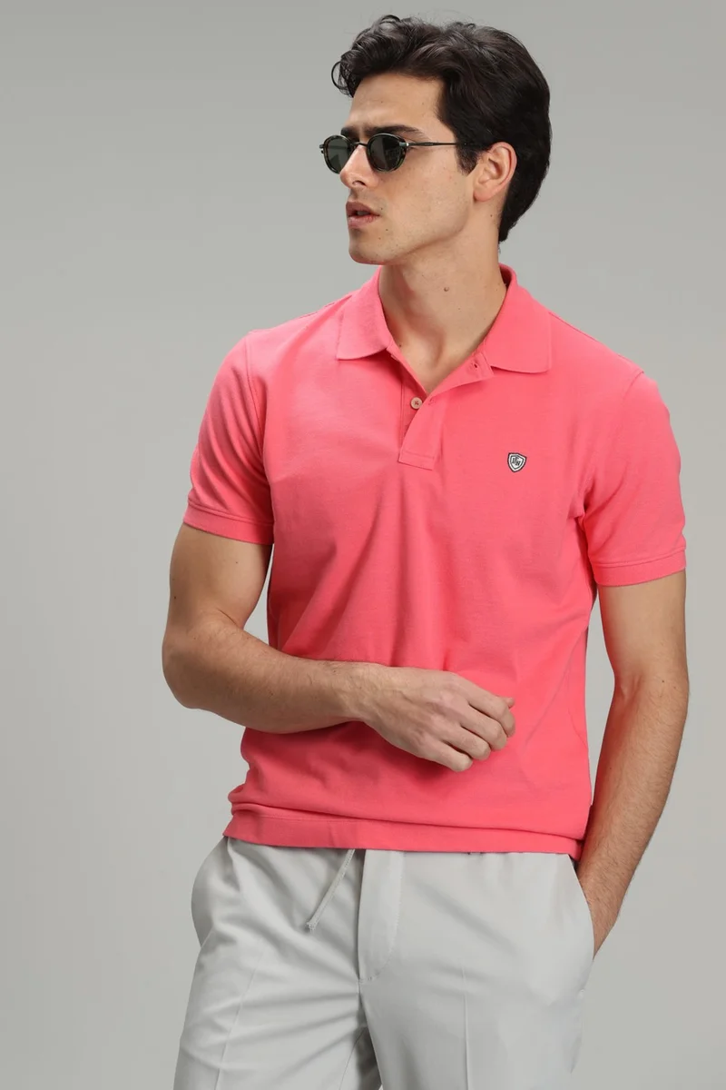 Lufian Laon Sports Polo Neck Men's T-Shirt Candy Pink