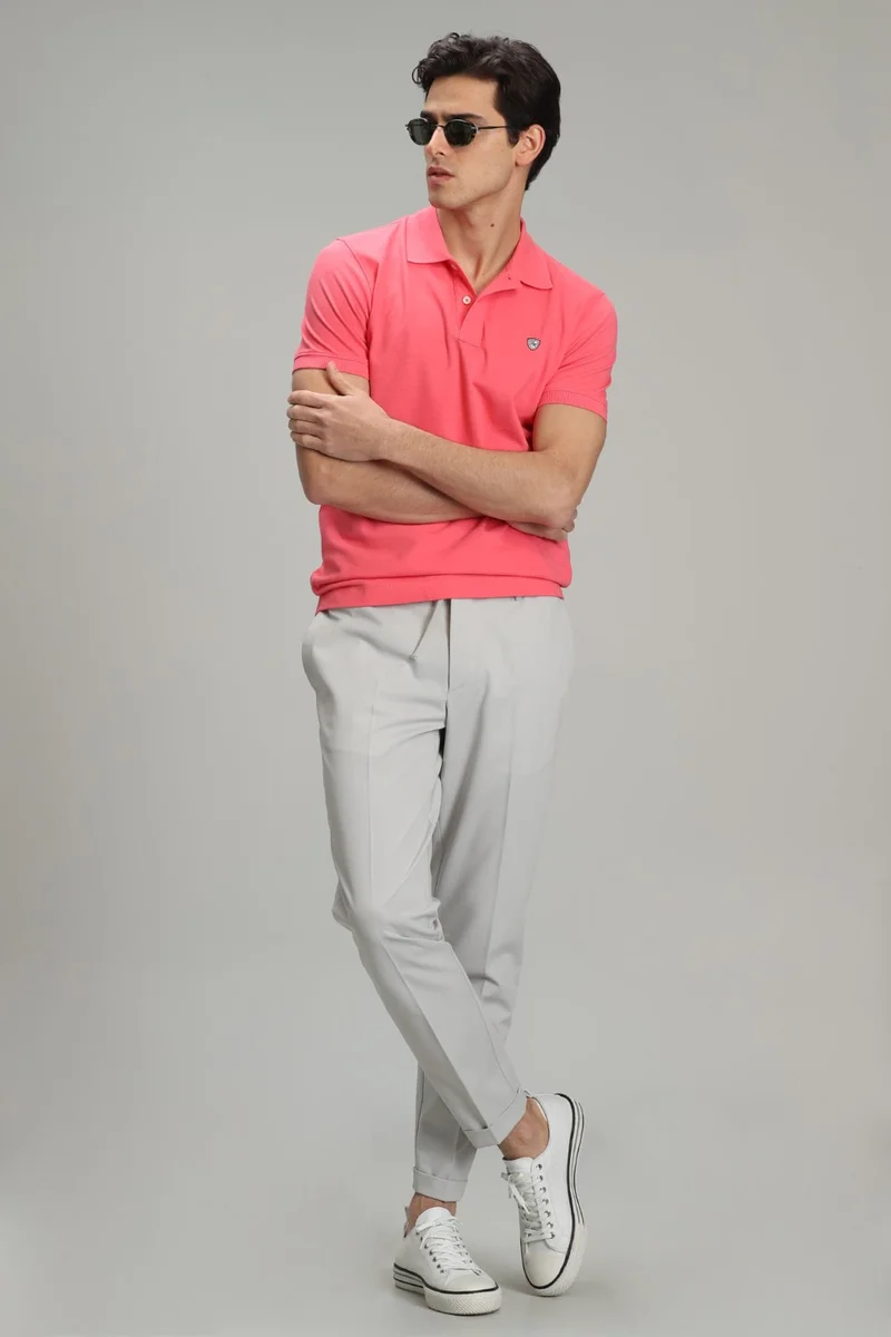Lufian Laon Sports Polo Neck Men's T-Shirt Candy Pink