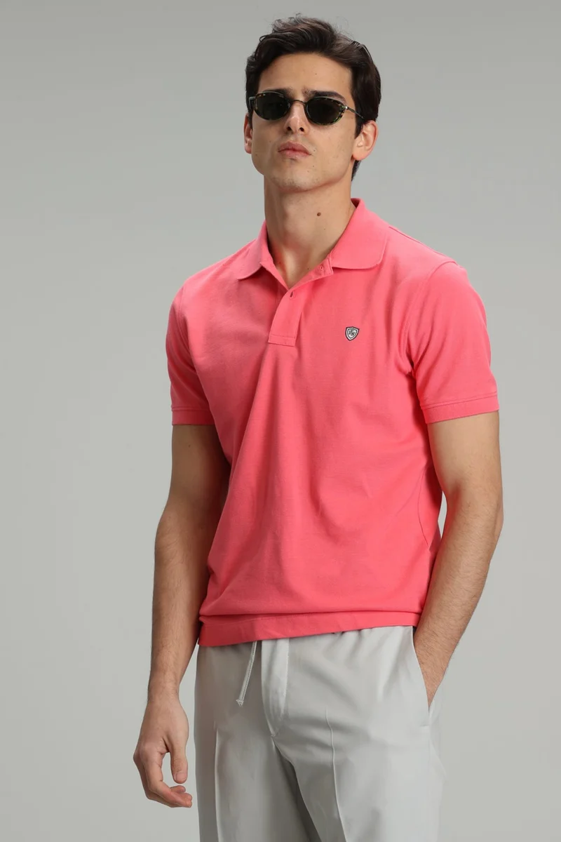 Lufian Laon Sports Polo Neck Men's T-Shirt Candy Pink