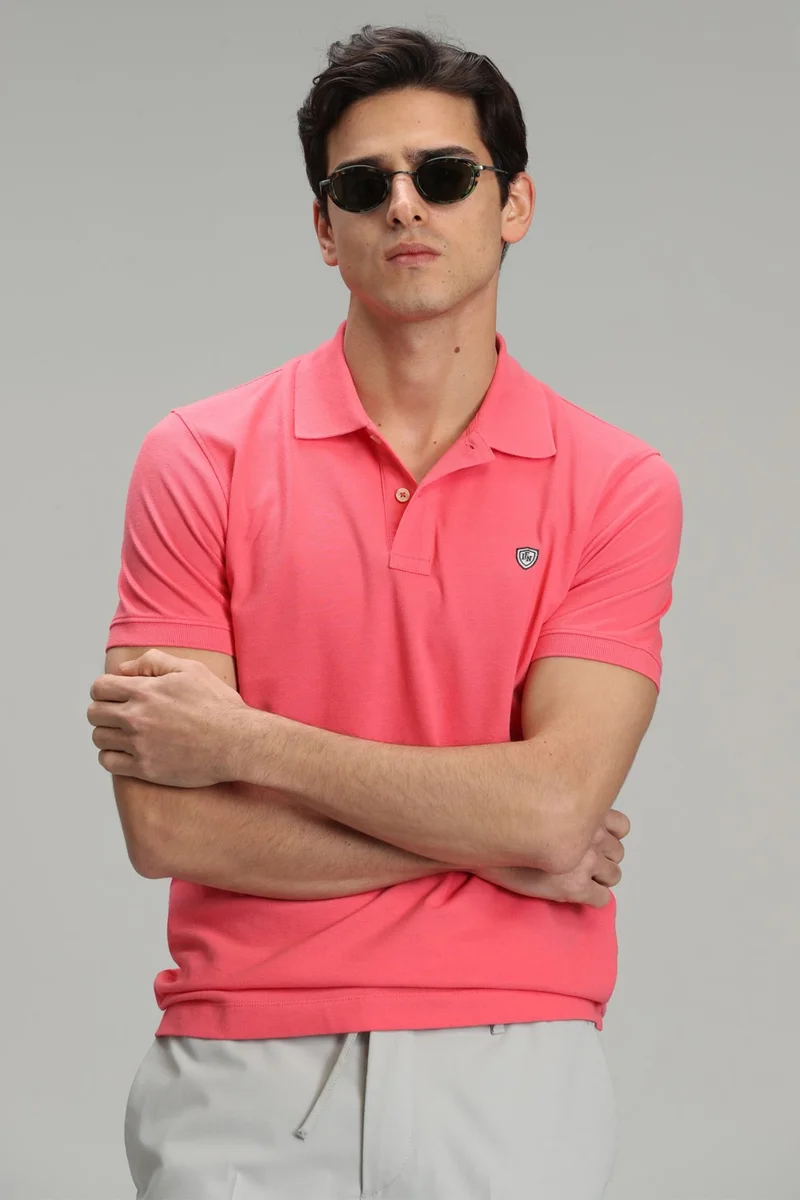 Lufian Laon Sports Polo Neck Men's T-Shirt Candy Pink