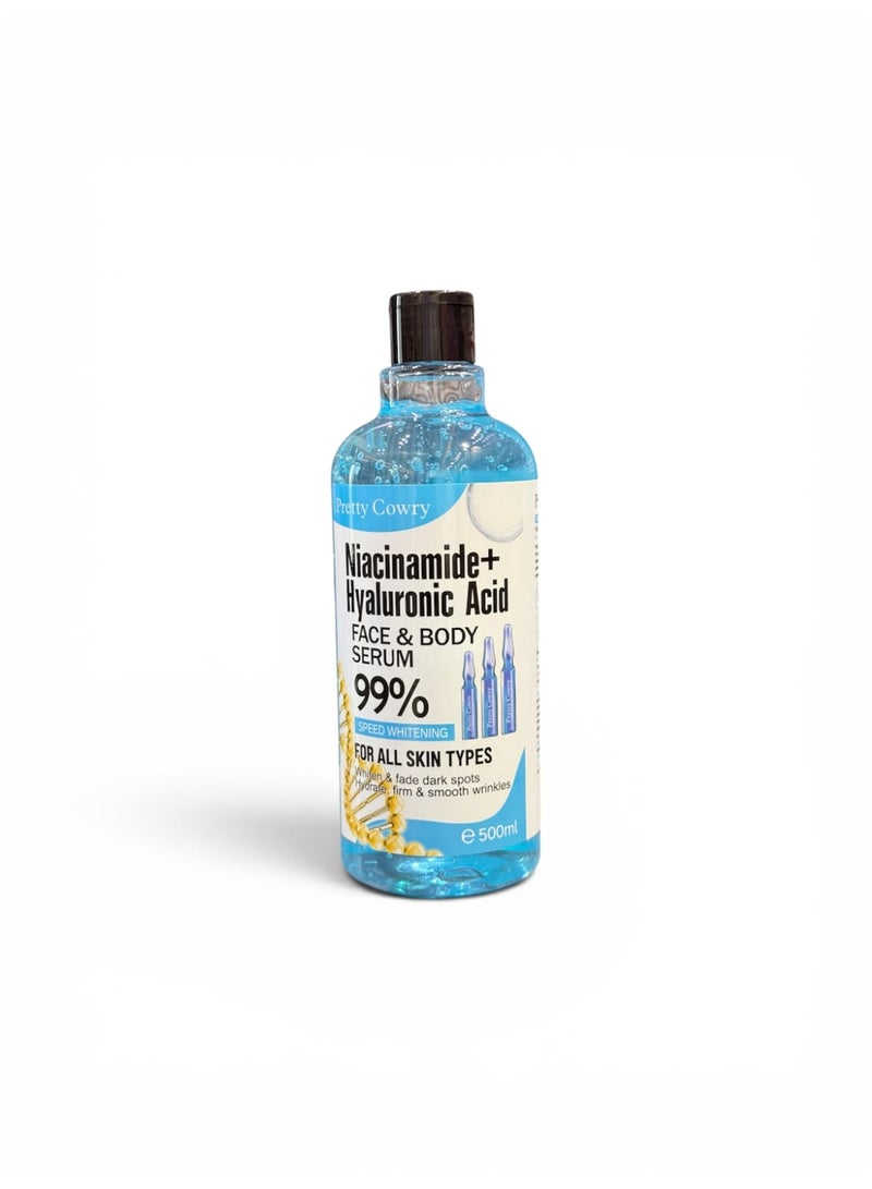 Niacinamide and Hyaluronic Acid Serum for Face and Body – Pretty Cowry | 500 ml - Image 2