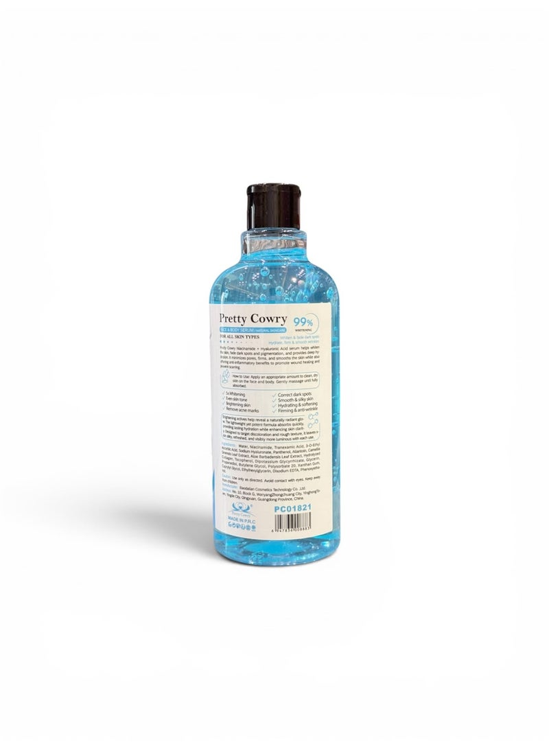 Niacinamide and Hyaluronic Acid Serum for Face and Body – Pretty Cowry | 500 ml - Image 1