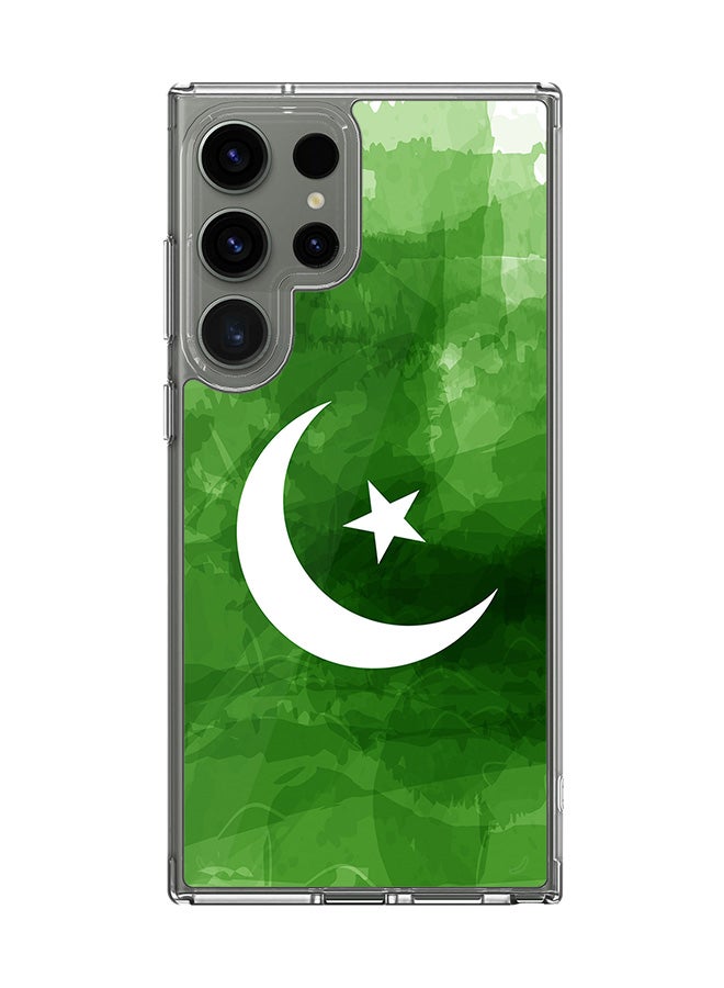 Stylizedd Classic Clear Case for Samsung Galaxy S24 Ultra , Hybrid Soft Case Flexible Edges Anti Drop TPU PC Gel Thin Transparent Cover - Crescent Green - Image 1