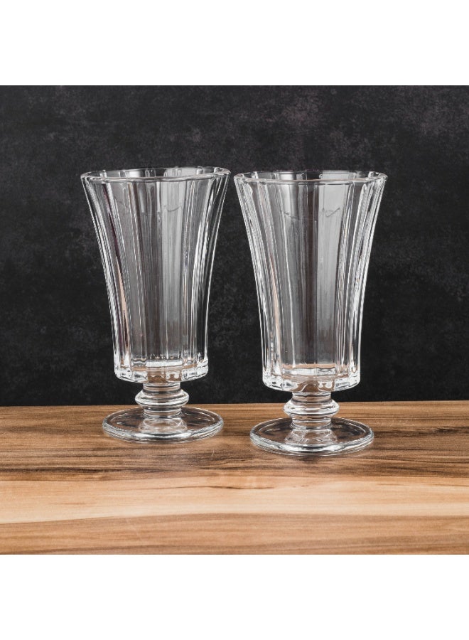 دانيا كاسات عصير ترحيبية زجاج مضلع بقاعدة أنيقة – ارتفاع 11 سم | طقم 12 قطعة للحفلات والاستقبالات 🍹✨ - Image 1