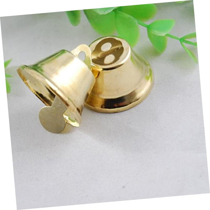 PRETYZOOM 2sets 14mm Mini Christmas Bell Pendant DIY Wind Chime Accessory Gold Jingle Bells for Christmas Tree Decorations 120pcs*2 - Image 2