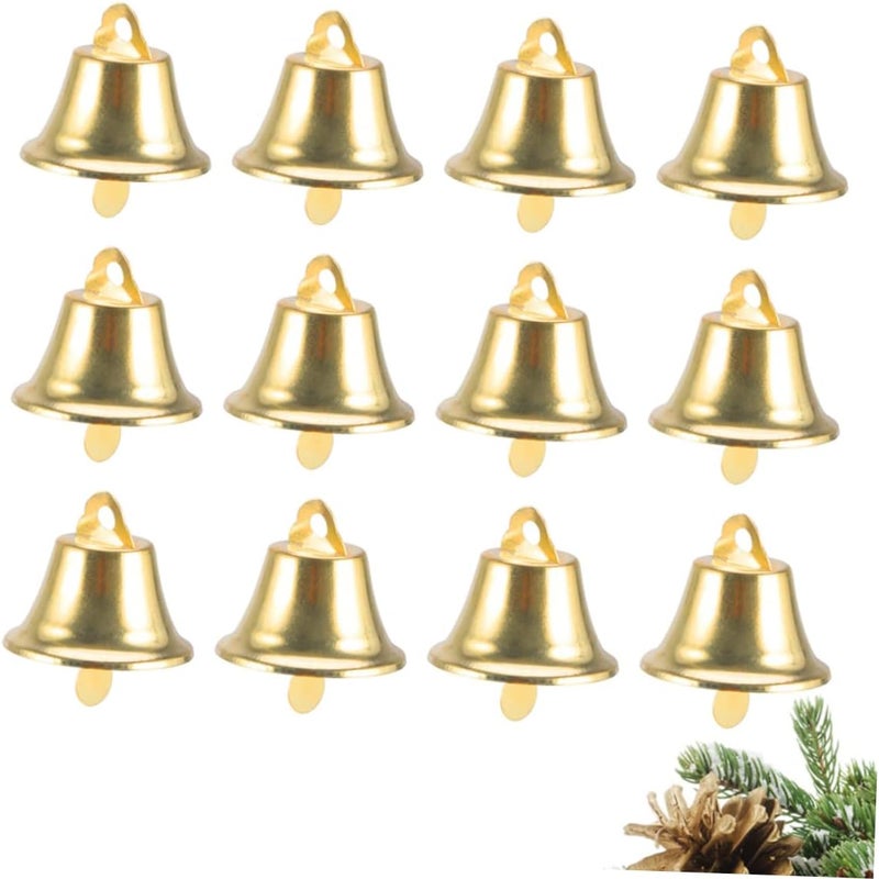 PRETYZOOM 2sets 14mm Mini Christmas Bell Pendant DIY Wind Chime Accessory Gold Jingle Bells for Christmas Tree Decorations 120pcs*2 - Image 4