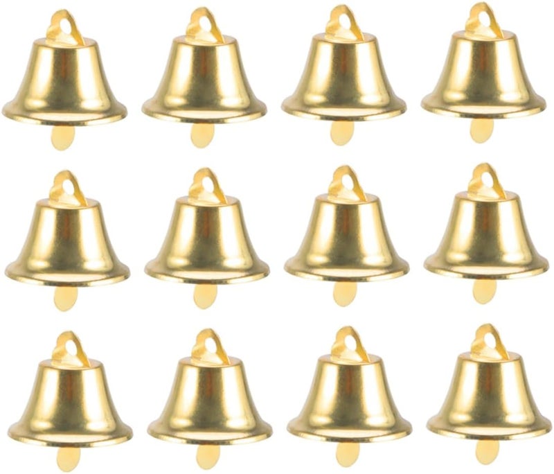 PRETYZOOM 2sets 14mm Mini Christmas Bell Pendant DIY Wind Chime Accessory Gold Jingle Bells for Christmas Tree Decorations 120pcs*2 - Image 5