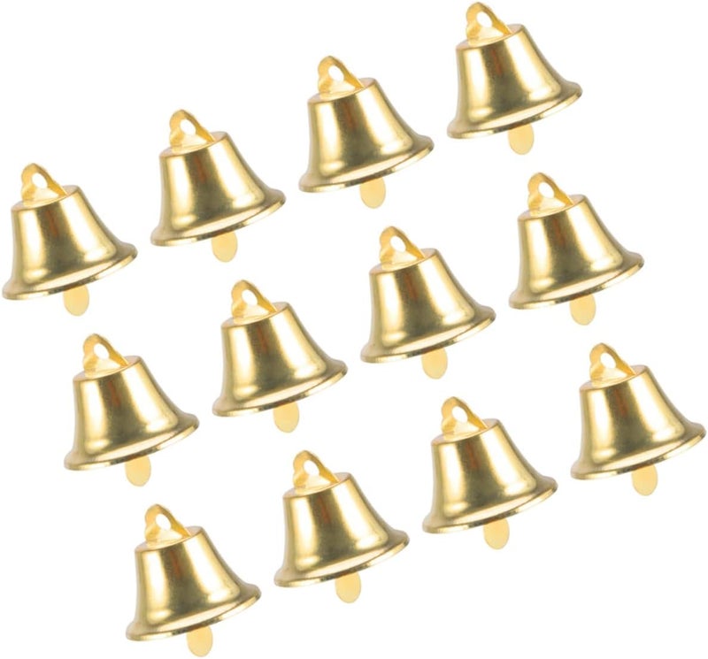 PRETYZOOM 2sets 14mm Mini Christmas Bell Pendant DIY Wind Chime Accessory Gold Jingle Bells for Christmas Tree Decorations 120pcs*2 - Image 3