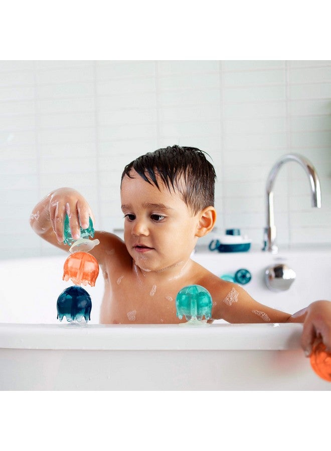 Boon Jellies Suction Cup Bath Toys - Bathtub Baby Sensory Toys - Jellyfish Suction Toys for Bath Time - Navy/Coral - Baby and Toddler Bath Toys - 9 Count - Ages 12 Months and Up - Image 5