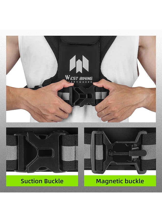 WEST BIKING Motorcycle Riding Bike Cycling Reflective Vest High Visibility Running Vest With PhoneHolder Water Bottle Bag Safety Night Sports Vest - Image 5