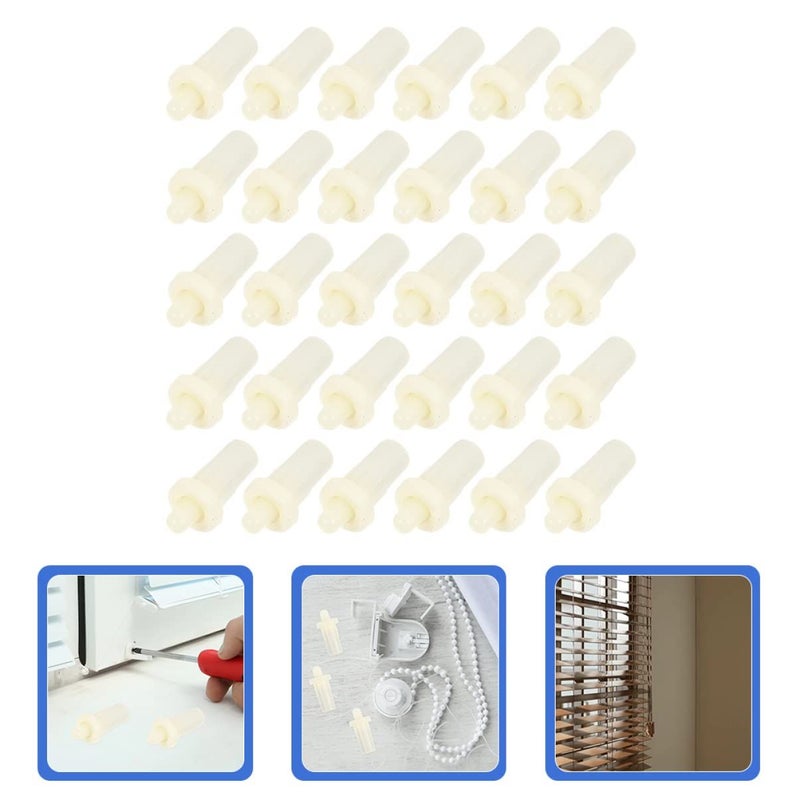 White Plastic Shutter Repair Pin Set 80pcs 2.3x1cm Easy Louver Pin - Image 3