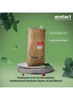 Ecotact 40 Supergreen Kraft Paper With Hermetic Bag, Outer Compostable Food-grade Kraft Paper With An Inner Recyclable Plastic Liner, Suitable for 30 kg of Green Coffee Beans, Pack of 5 pcs  - Image 4