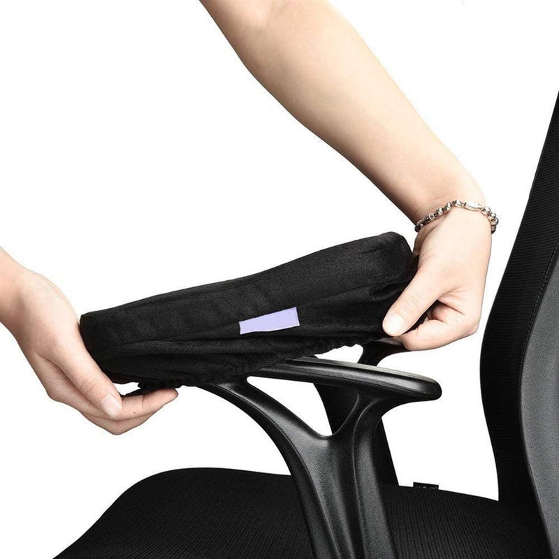 Delfino Ergonomic Memory Foam Office Chair Armrest Pads, Comfy Gaming Chair Arm Rest Covers for Elbows and Forearms Pressure Relief (Set of 2) - Image 1