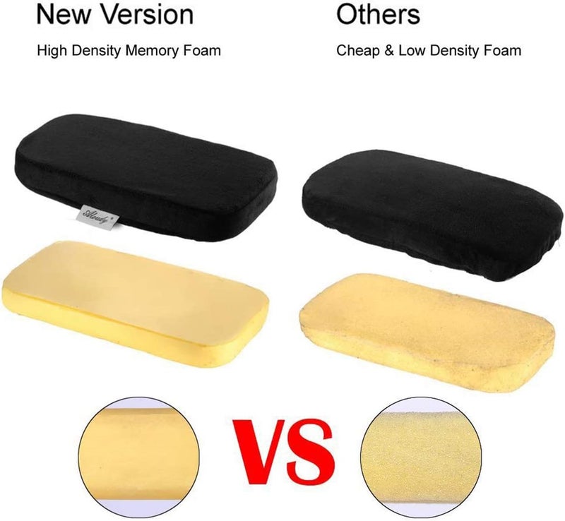 Delfino Ergonomic Memory Foam Office Chair Armrest Pads, Comfy Gaming Chair Arm Rest Covers for Elbows and Forearms Pressure Relief (Set of 2) - Image 3