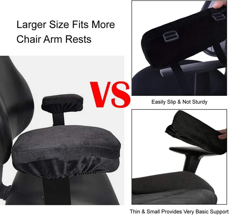 Delfino Ergonomic Memory Foam Office Chair Armrest Pads, Comfy Gaming Chair Arm Rest Covers for Elbows and Forearms Pressure Relief (Set of 2) - Image 4