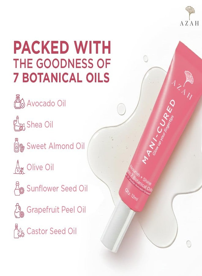 Azah Mani-cured Cuticle Oil For Nails | Strengthens Nails & Nourishes Dry Cuticles | Goodness of Vitamin E, Jojoba, Avocado, Grapefruit | Lightweight & Non-Greasy Formula | 12 ml - Image 4