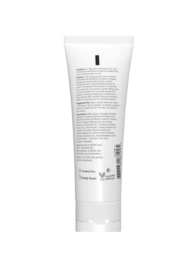 now - Solutions, Vitamin E Cream 28,000 IU, Intense Moisture, Concentrated Vitamin E, 4-Ounce - Image 1