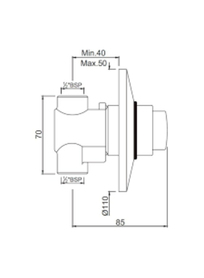 JAQUAR METROPOLE REGULAR IN-WALL FLUSH | FLV-CHR-1095N | CHROME - Image 3