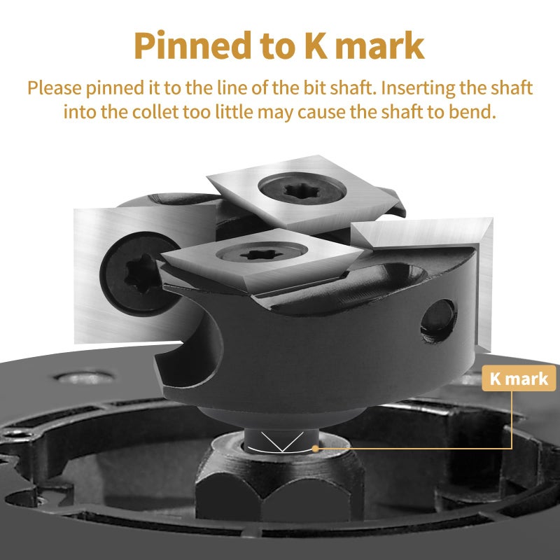BINSTAK CNC Spoilboard Surfacing Router Bit 1/4" Shank, Slab Flattening Router Bit with 1-3/8" Cutting Diameter, 2+2 Flutes Insert Carbide Wood Planer Router Bits, Planing Bit for Woodworking - Image 4