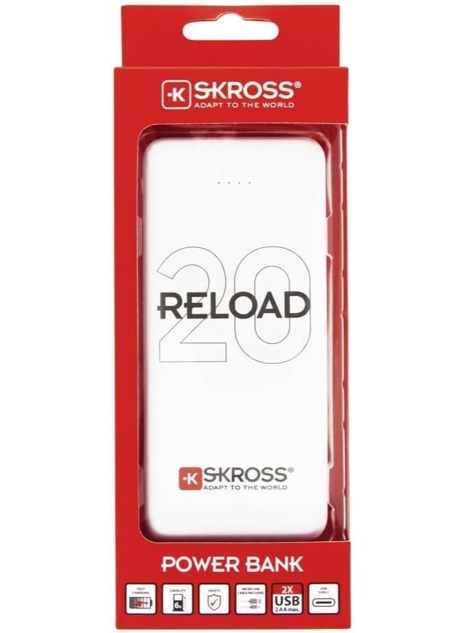 SKROSS RELOAD20HGF-PD 20000 mAhPower bank-PD-White - Image 2
