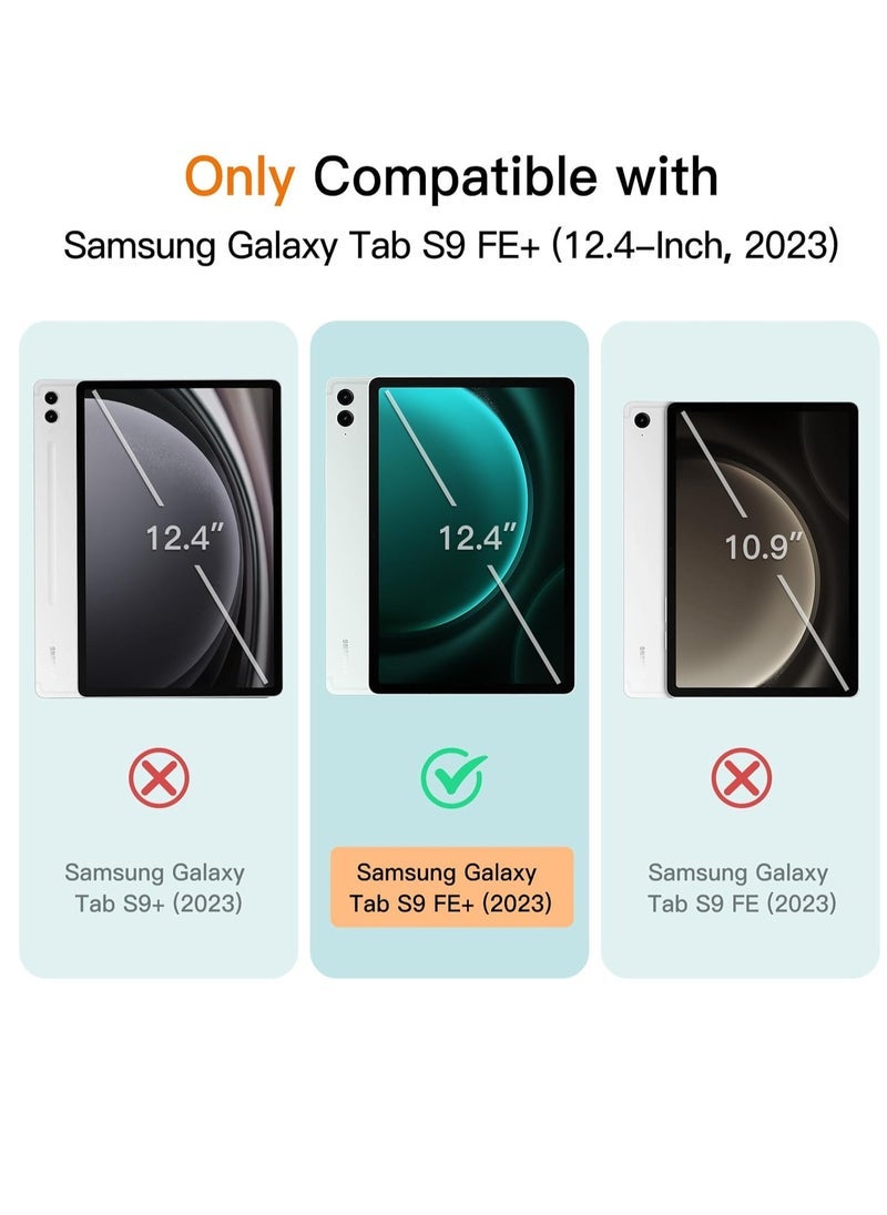 SmartGrist Case for Samsung Galaxy Tab S9 FE+ / S9 FE Plus 12.4-Inch – Soft TPU Tri-Fold Stand Protective Cover with S Pen Holder, S Pen Charging Support, Auto Wake/Sleep (Midnight Green) - Image 2