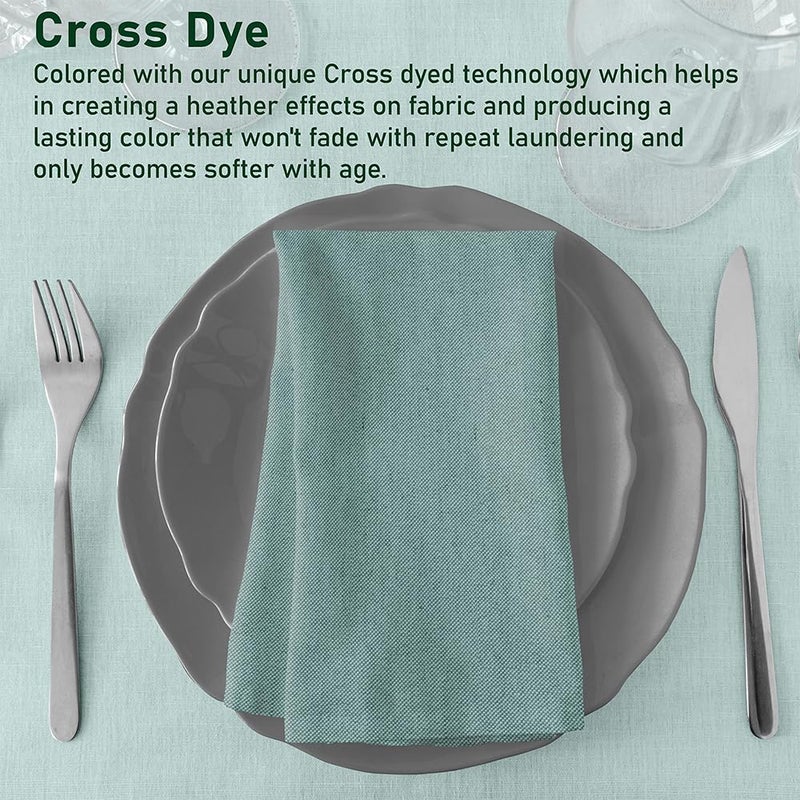 Ruvanti Cloth Napkins Set of 12, 18x18 Reusable Napkins Cloth Washable, Soft & Durable Table Napkin, Poly Cotton Fabric Dinner Napkins for Parties, Christmas, Thanksgiving, Weddings - Teal - Image 5