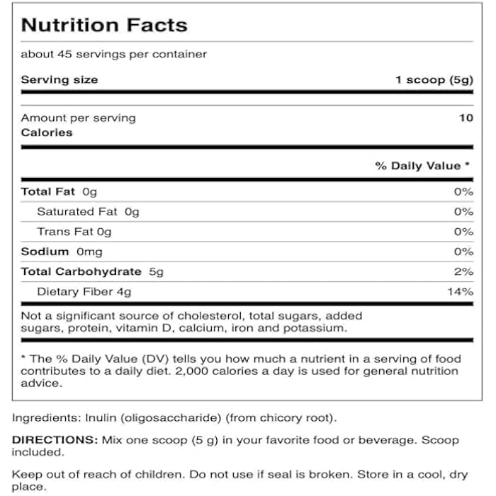 Swanson Inulin - Prebiotic Soluble Fiber Powder Promoting Digestive Health - Naturally Occurring FOS from Chicory Root Supporting Overall Gut Performance - (8 oz Each) (3 Pack) - Image 2