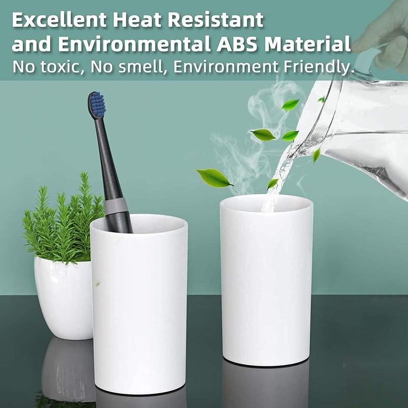 SRXES Acrylonitrilebutadienestyrene Toothbrush Holders For Bathroom, Toothbrush Holder Wall Mounted, Toothpaste Dispenser (2 Cup, White) - Image 5