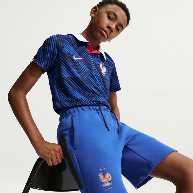 Nike Blue Kids' France Tech Fleece Football Shorts  | Best Price UAE