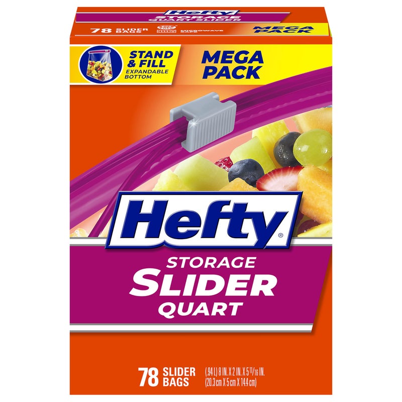 Hefty Slider Storage Bags, Quart Size, 78 Count - Image 1