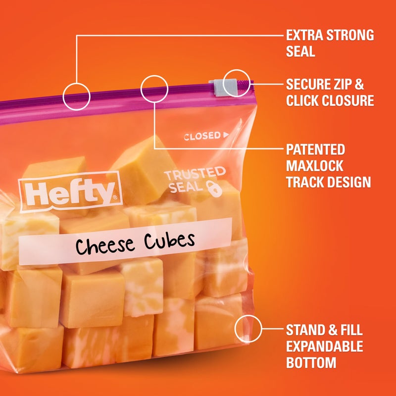 Hefty Slider Storage Bags, Quart Size, 78 Count - Image 5