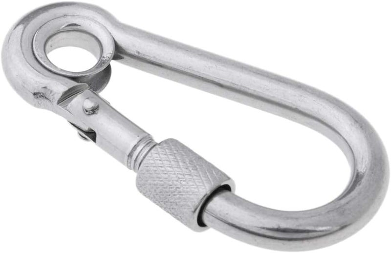 klarako Stainless Steel 316 Spring Hook Carabiner Safety Clip, Locking Heavy Duty Carabiner Screw Lock Hooks Quick Link Dog Leash Keys Organizer - Image 1