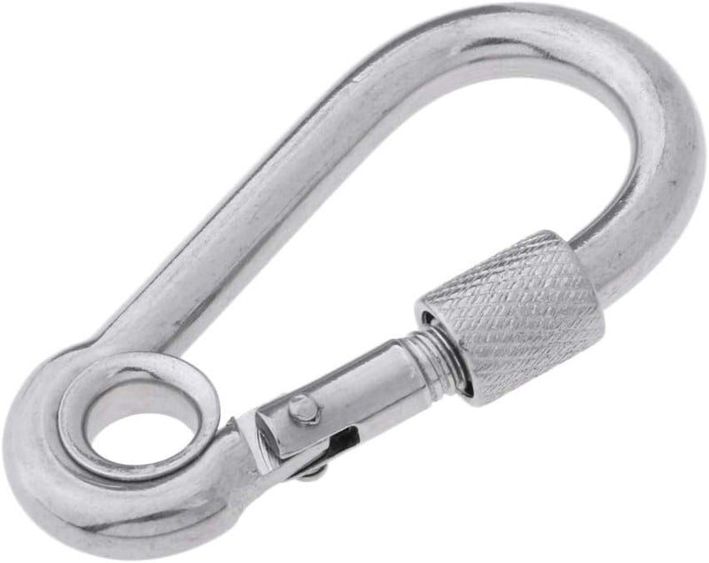 klarako Stainless Steel 316 Spring Hook Carabiner Safety Clip, Locking Heavy Duty Carabiner Screw Lock Hooks Quick Link Dog Leash Keys Organizer - Image 5
